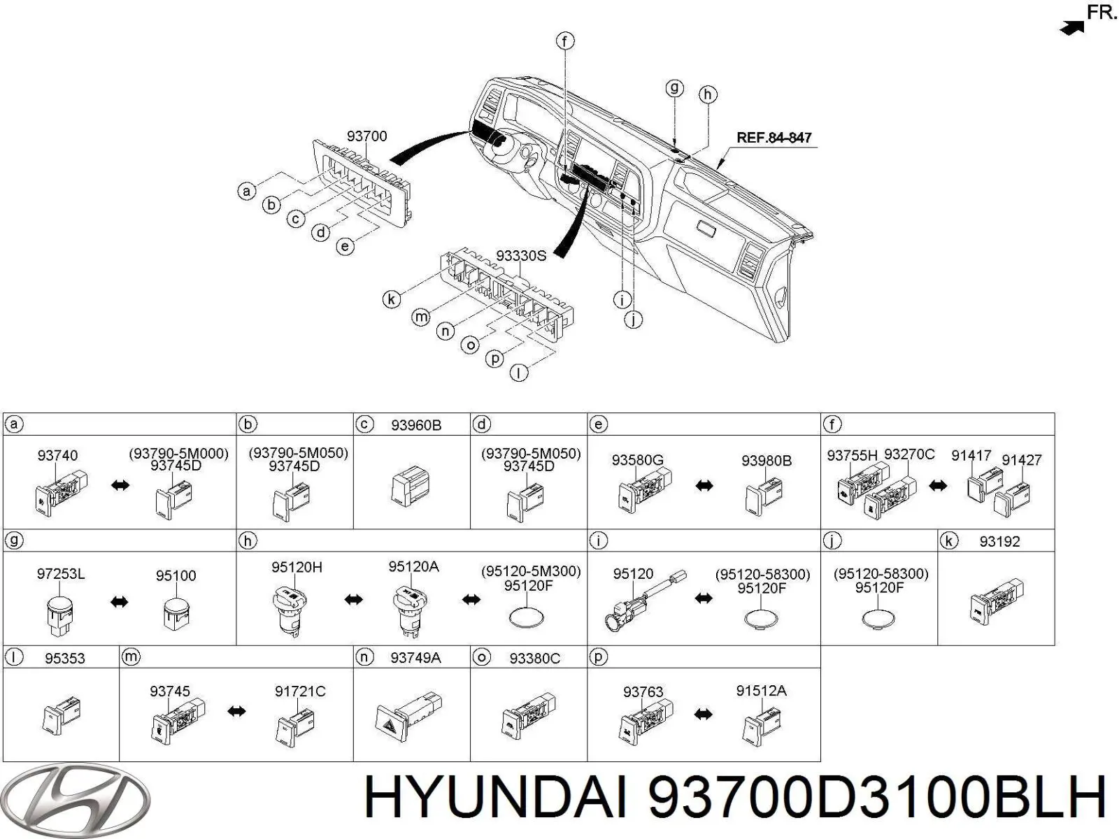 93700D3100BLH Hyundai/Kia 