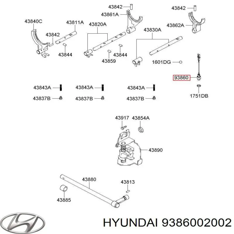 Датчик включения фонарей заднего хода Hyundai/Kia 9386002002