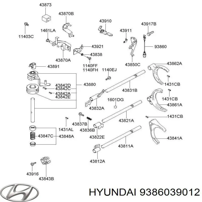 Датчик фонарей заднего хода Hyundai/Kia 9386039012