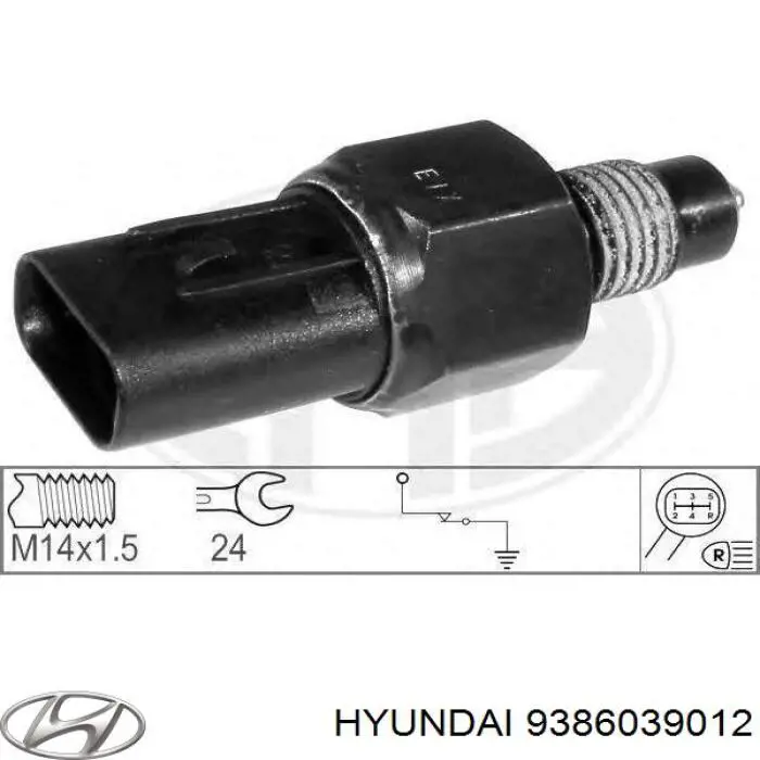 Interruptor, piloto de marcha atrás 9386039012 Hyundai/Kia