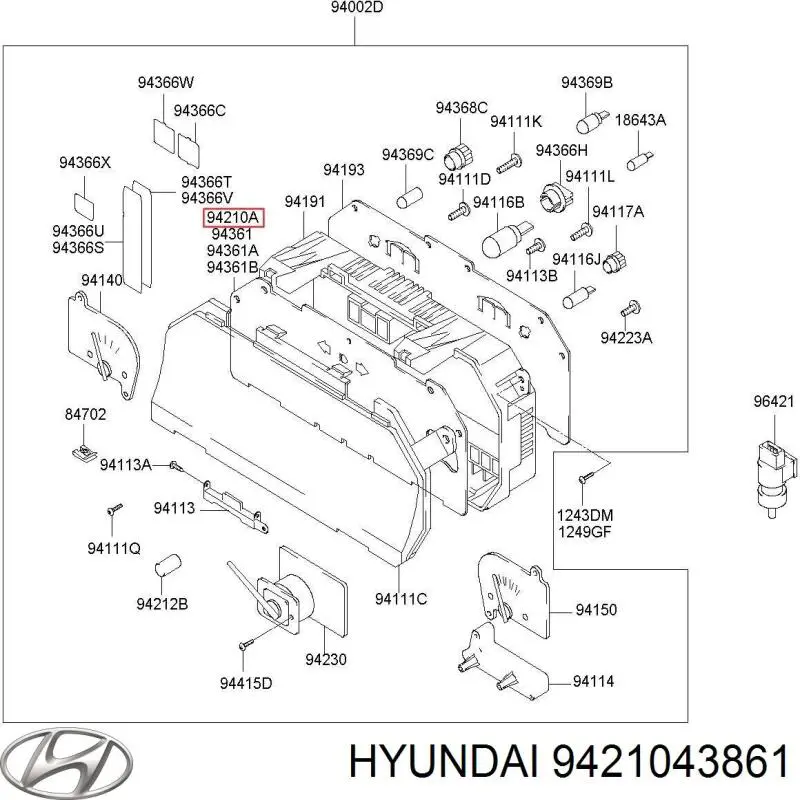 Блок шкалы спидометра Hyundai/Kia 9421043861