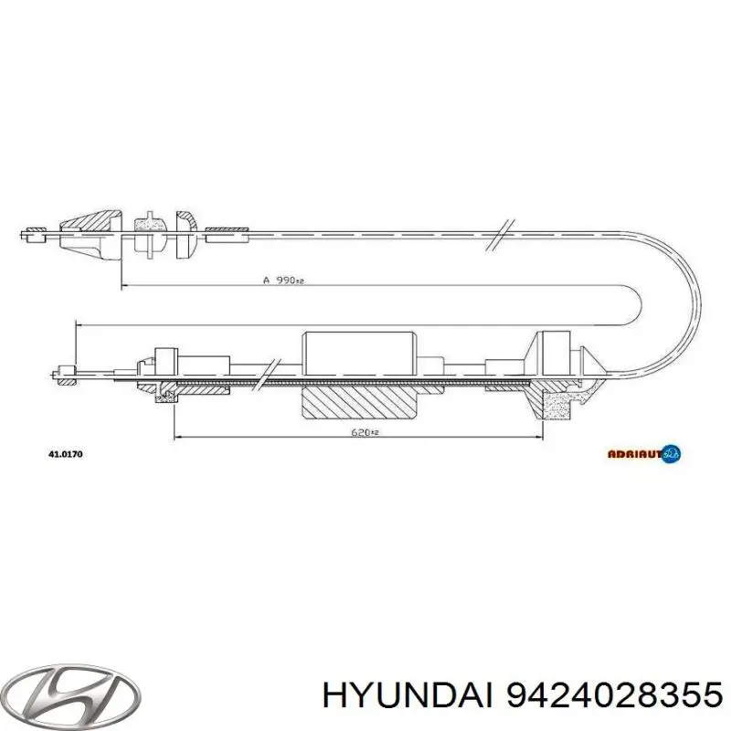 Трос привода спидометра 9424028355 Hyundai/Kia