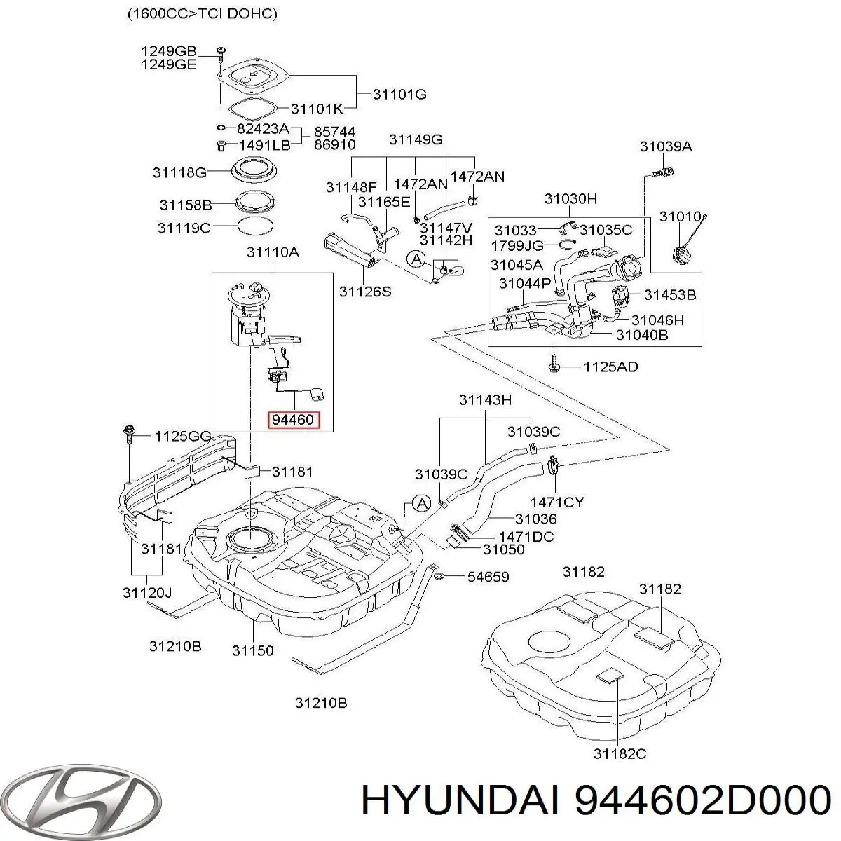 944602D000 Hyundai/Kia Датчик уровня топлива в баке