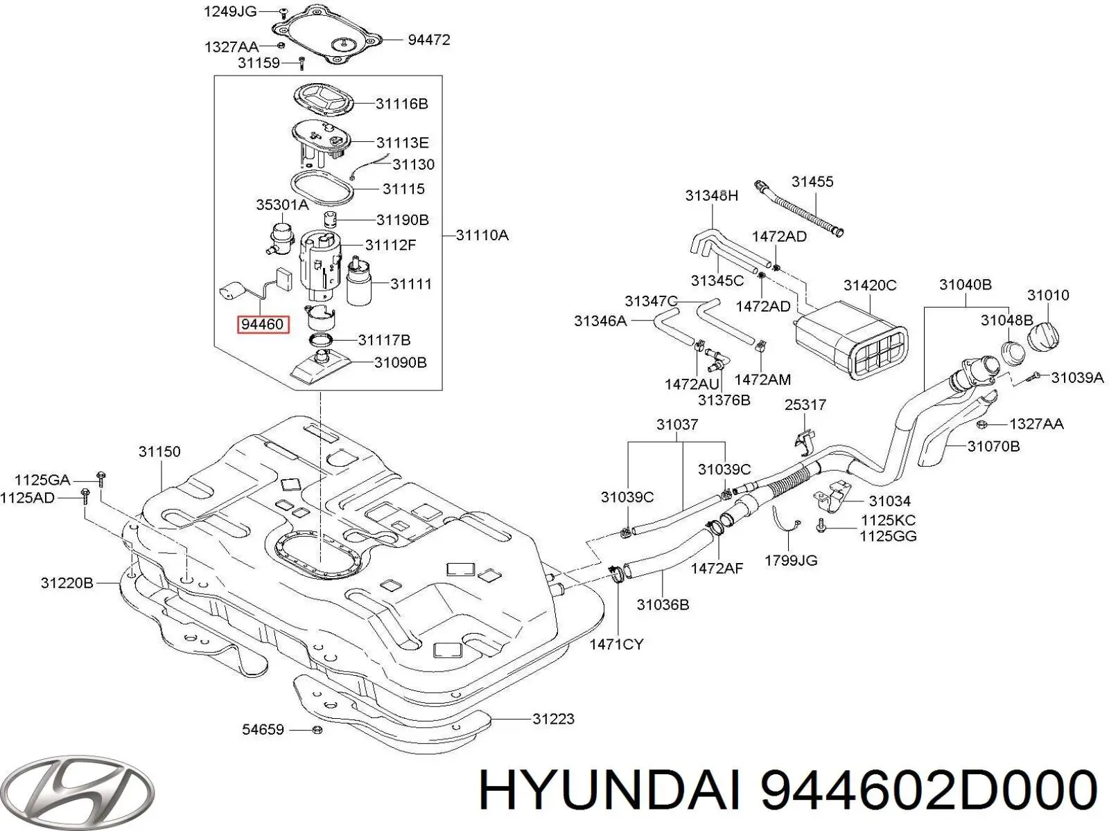 Датчик бензобака Hyundai/Kia 944602D000