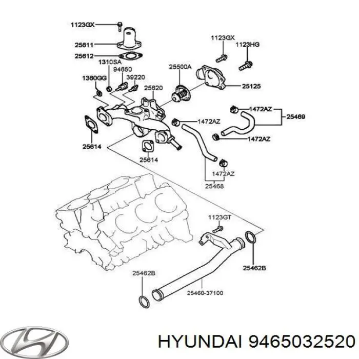 9465032520 Hyundai/Kia датчик температуры охлаждающей жидкости