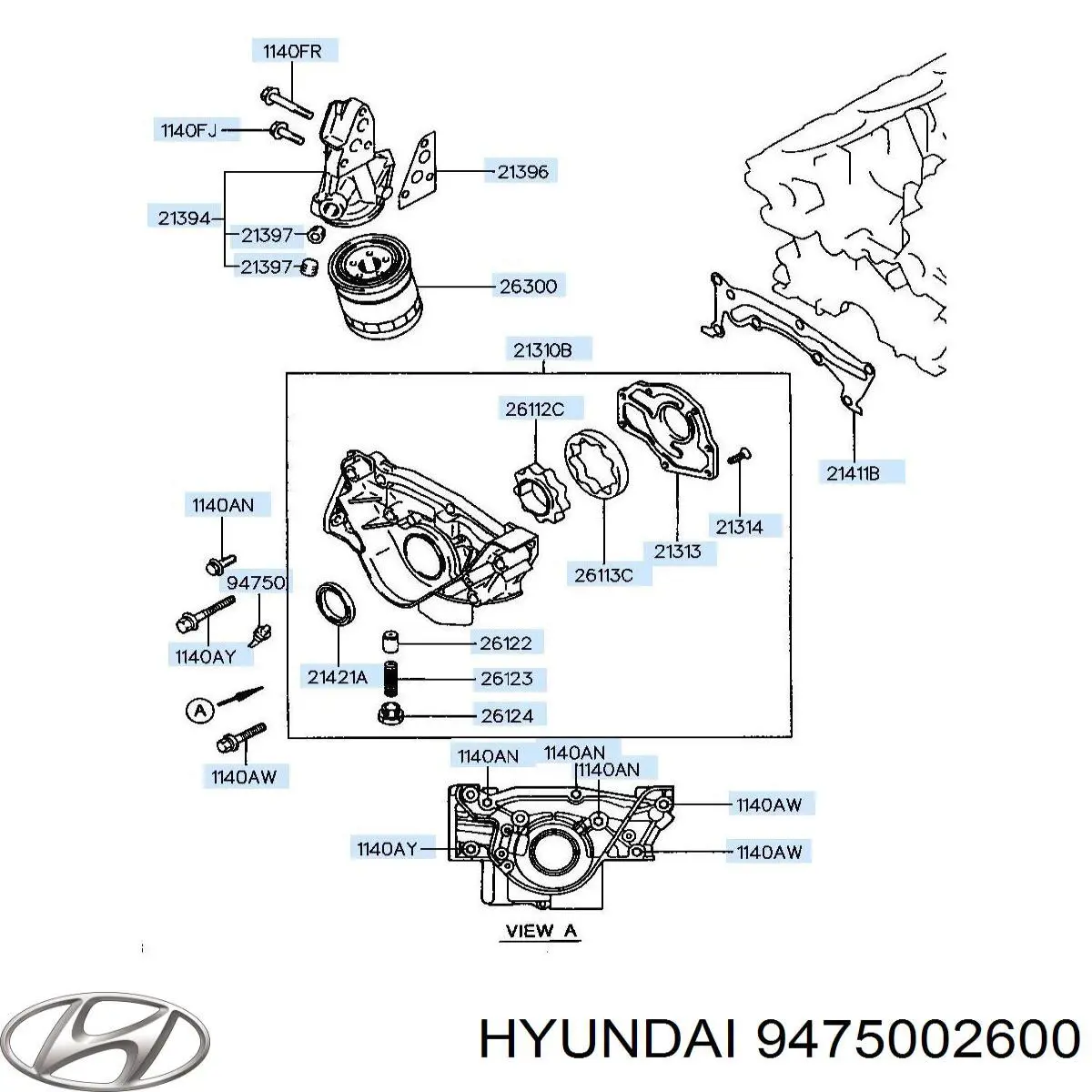 9475002600 Hyundai/Kia датчик давления масла
