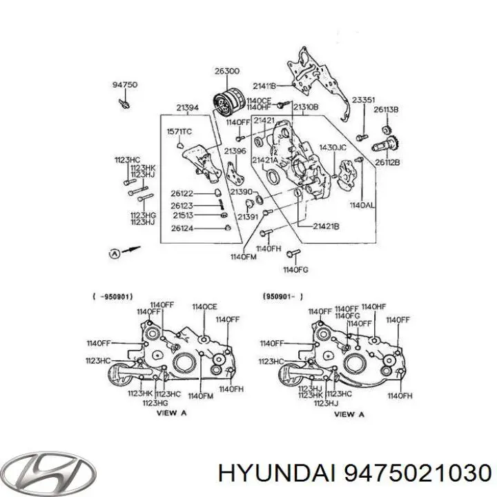 Indicador, presión del aceite 9475021030 Hyundai/Kia