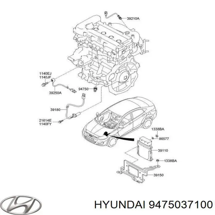 Датчик давления масла двигателя Hyundai/Kia 9475037100