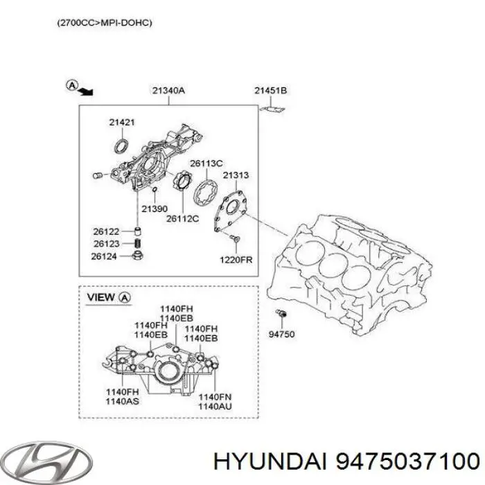 9475037100 Hyundai/Kia Датчик указателя давления масла
