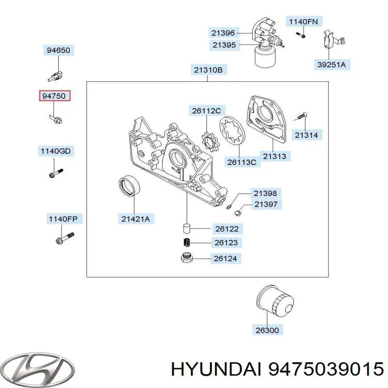 Купить 9476039700 Hyundai/Kia Датчик давления масла