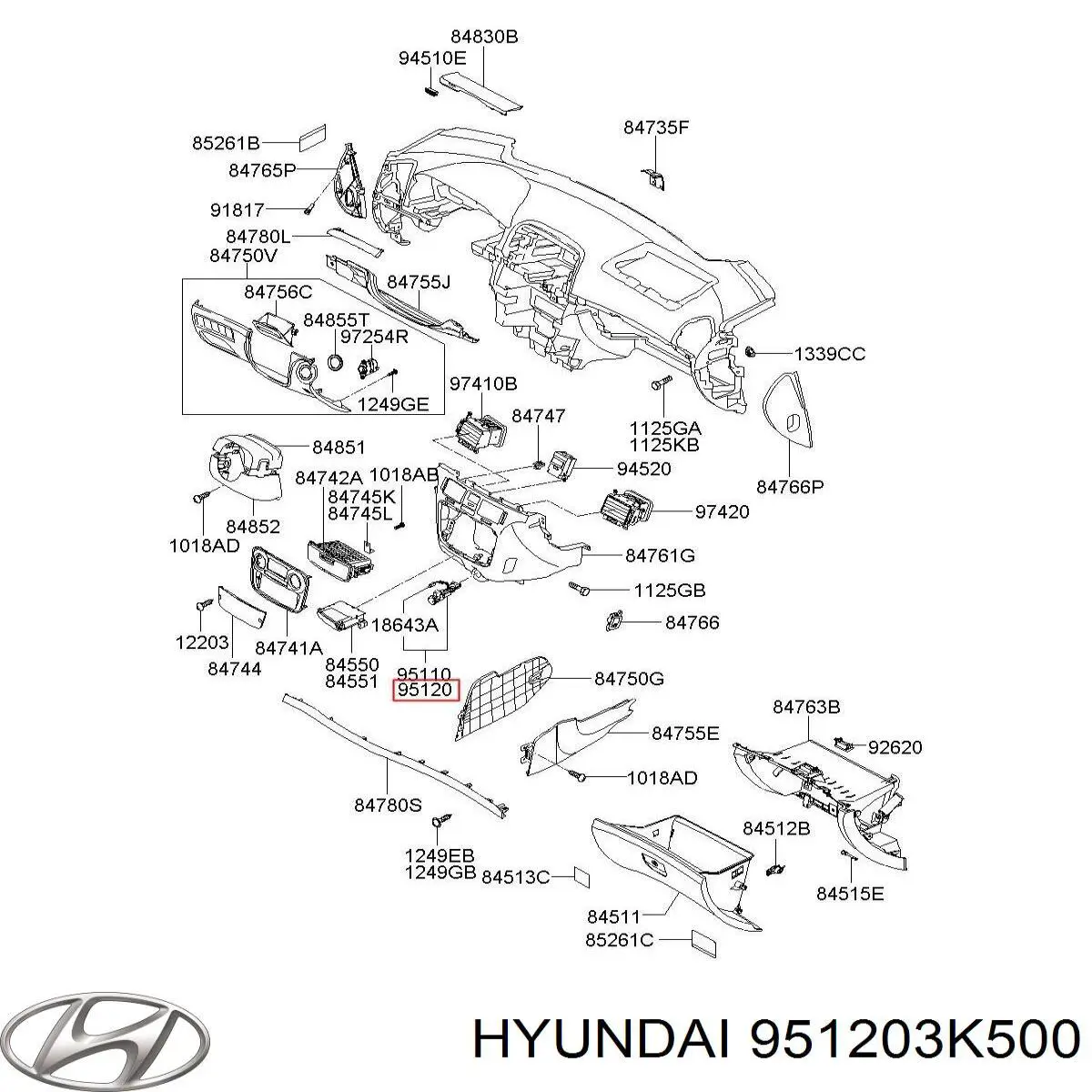  Hyundai/Kia 951203K500 цена, от 8.87 USD