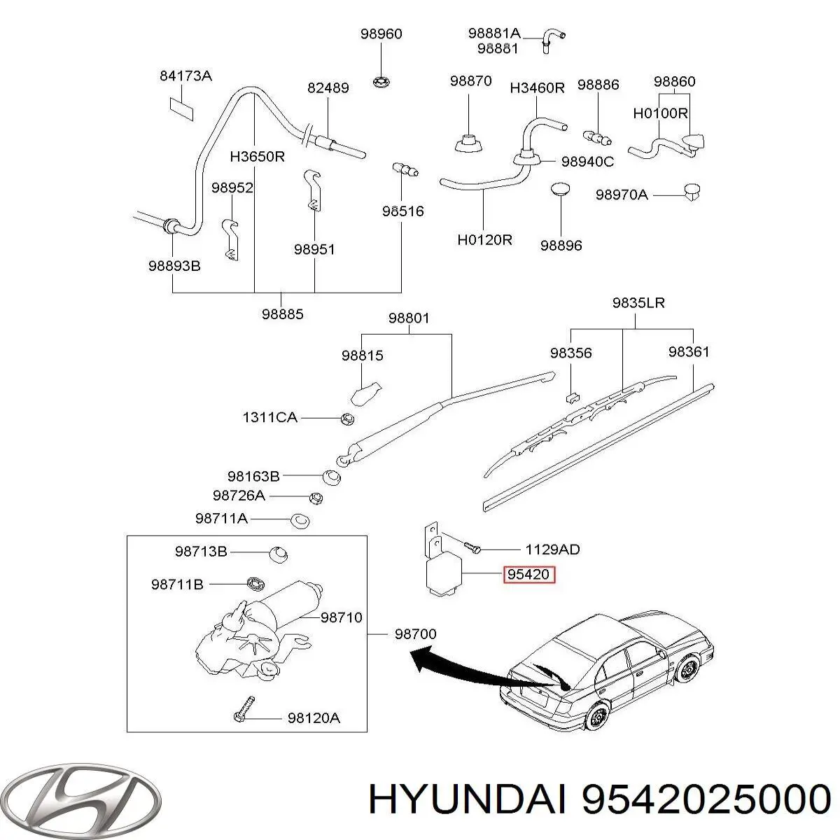 Купить 9542025000 Hyundai/Kia 