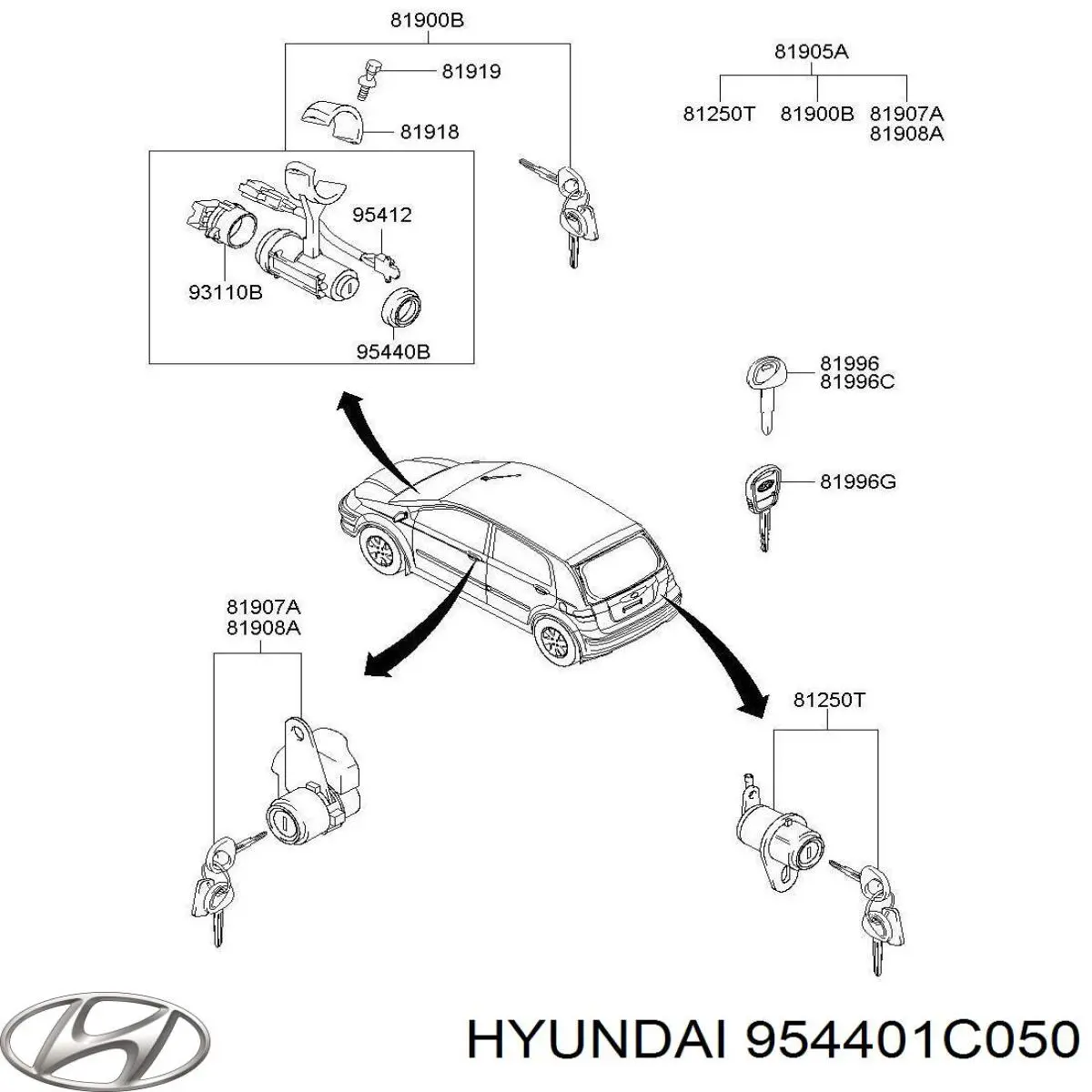 954401C050 Hyundai/Kia Антенна (кольцо) иммобилайзера