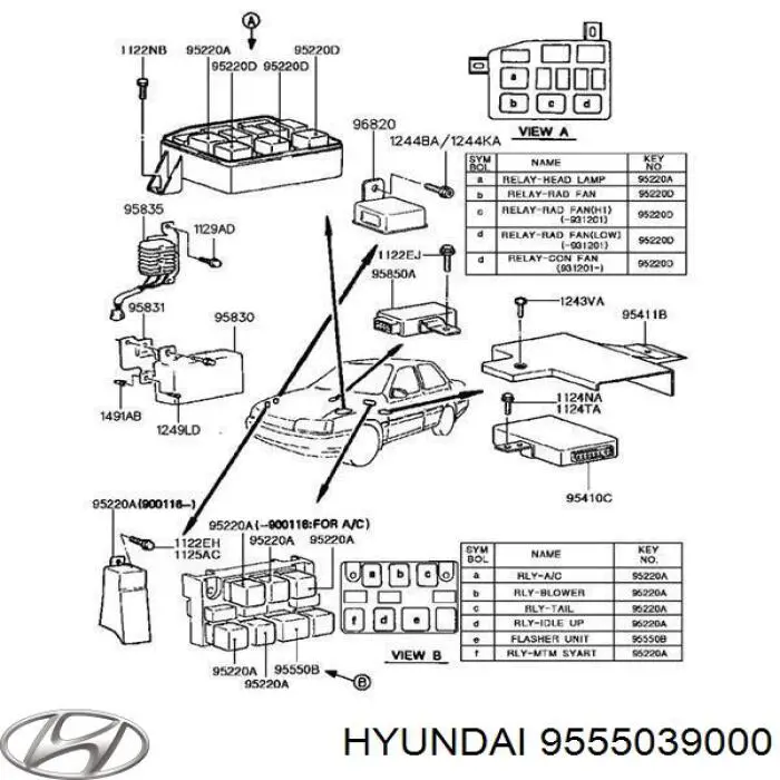 9555039000 HYUNDAI Relé de intermitentes original y equivalente
