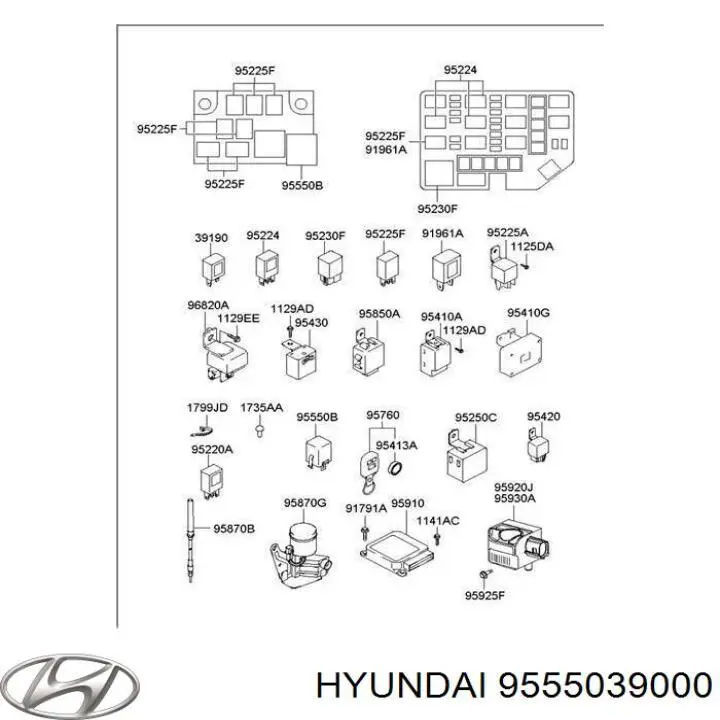 Реле поворотников Hyundai/Kia 9555039000