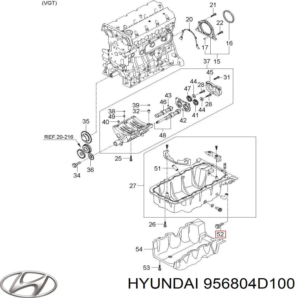 Датчик АБС задний правый 956804D100 Hyundai/Kia