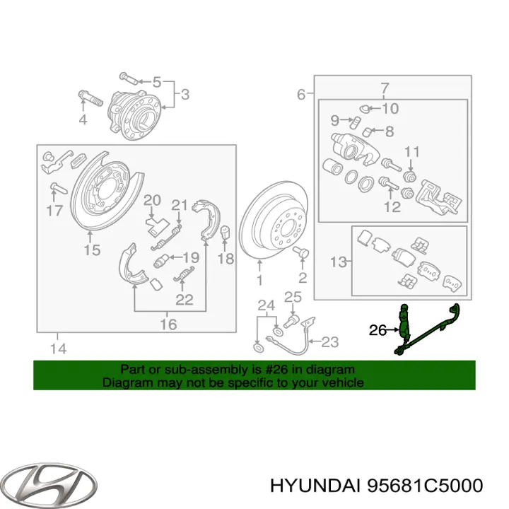 Датчик АБС (ABS) задний правый Hyundai/Kia 95681C5000