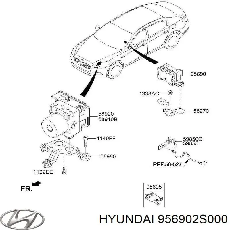 Датчик поперечного ускорения (ESP) Hyundai/Kia 956902S000 цена, от 25.40 USD