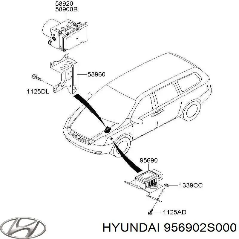 Купить 956902S000 Hyundai/Kia Датчик курсовой устойчивости