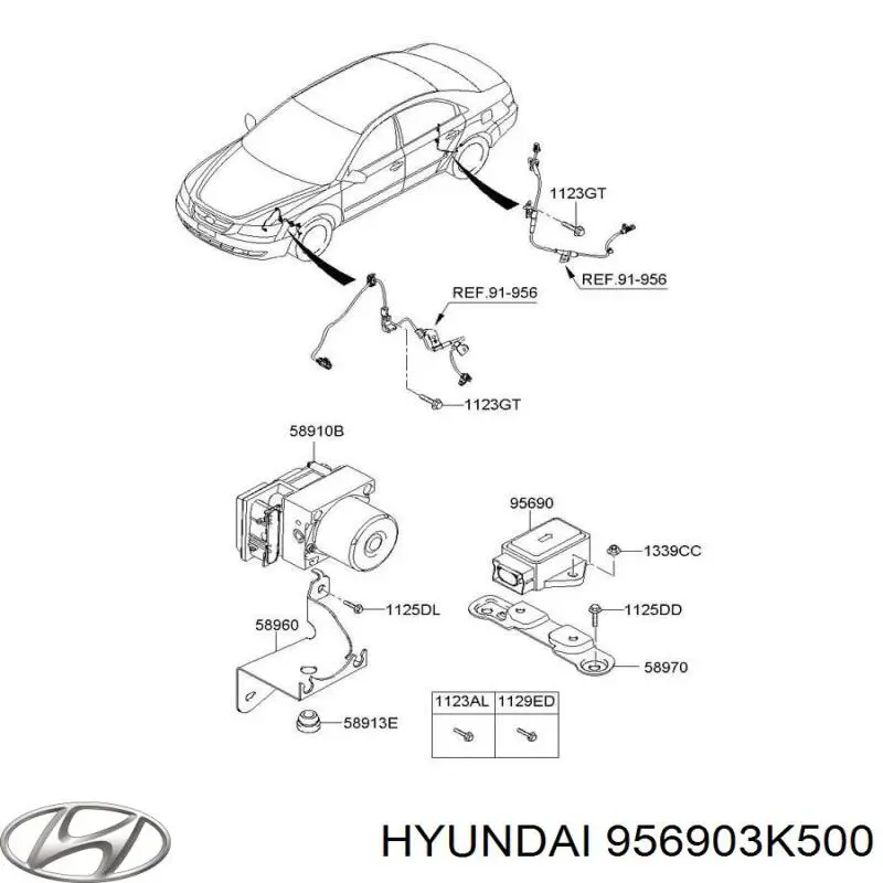 Датчик поперечного ускорения (ESP) Hyundai/Kia 956903K500