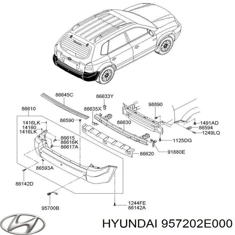 Датчик сигнализации парковки (парктроник) задний на Hyundai Tucson JM