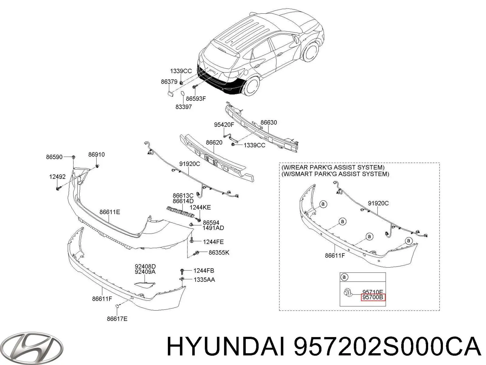 Купить 957202S000CA Hyundai/Kia Парктроники задние