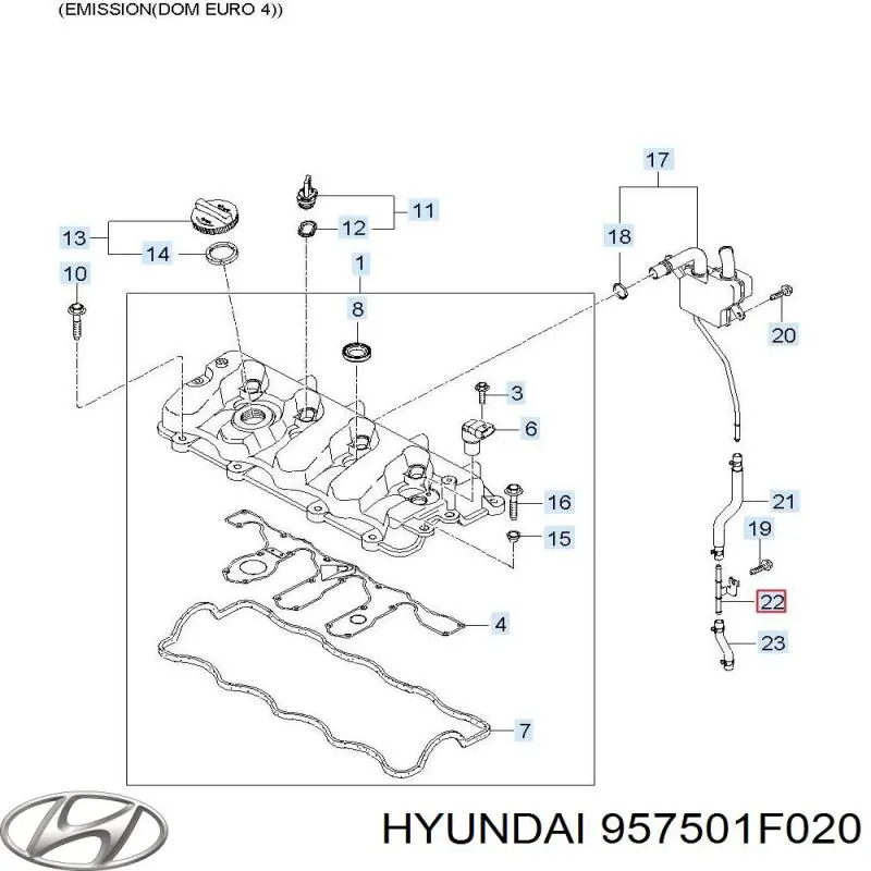Мотор-привод открытия/закрытия замка багажника (двери 3/5-й задней) Hyundai/Kia 957501F020