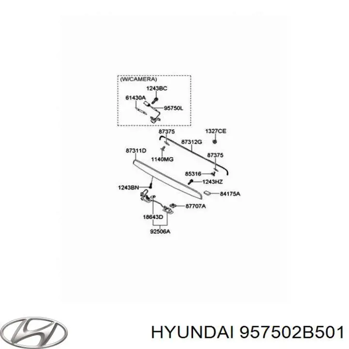 Камера заднего вида 957502B501 Hyundai/Kia