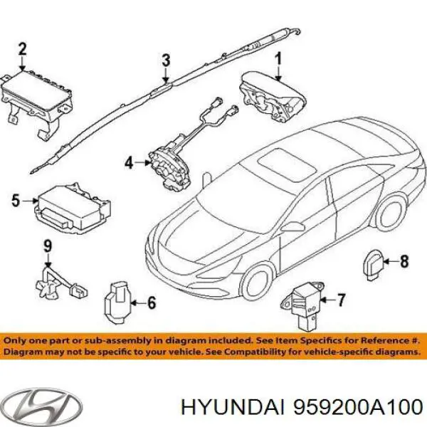 Купить 959200A100 Hyundai/Kia Датчик подушки безопасности