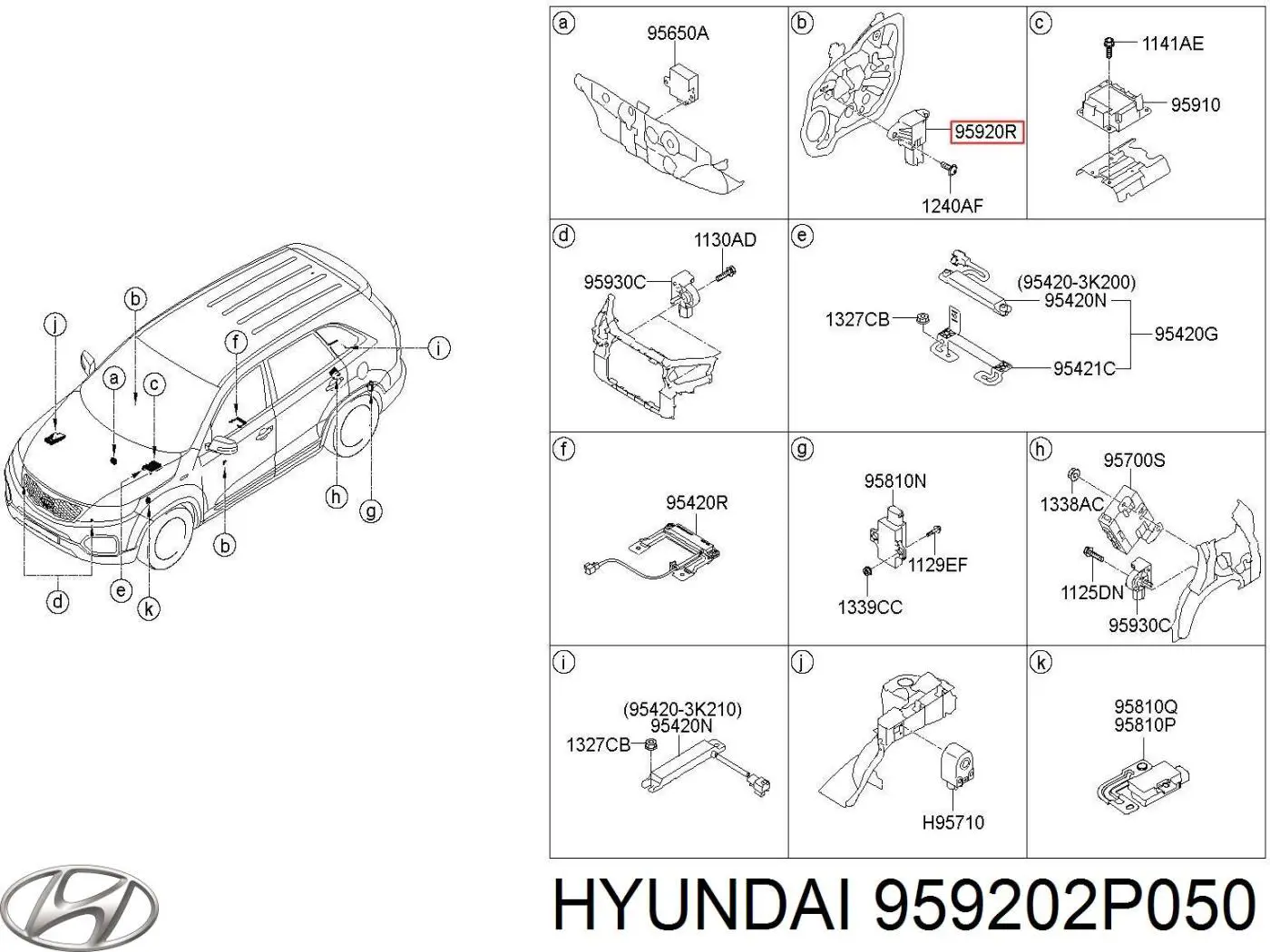 959202P050 Hyundai/Kia Датчик AIRBAG передний
