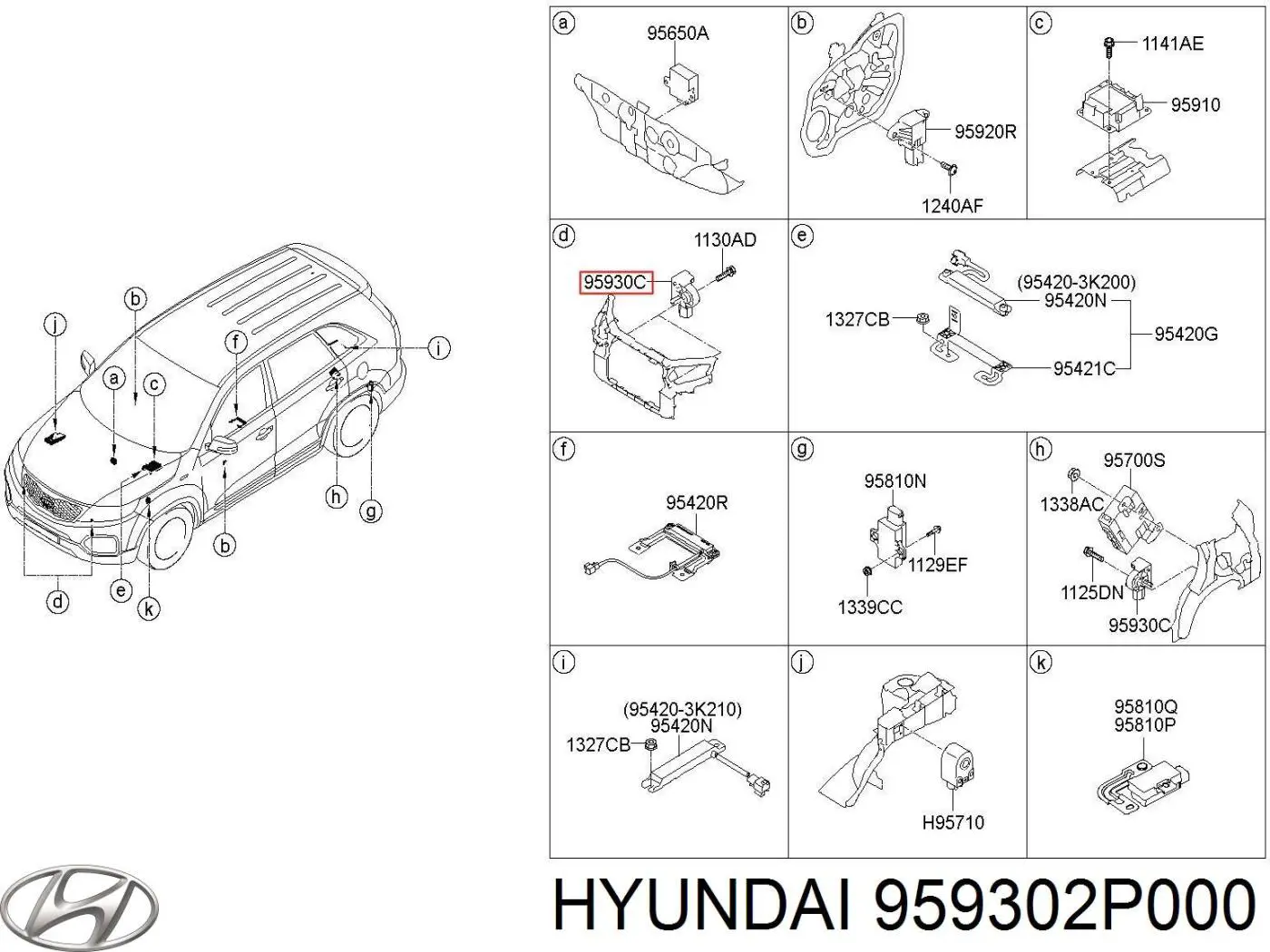 Датчик Эйрбэг передний Hyundai/Kia 959302P000 цена, от 12.67 USD