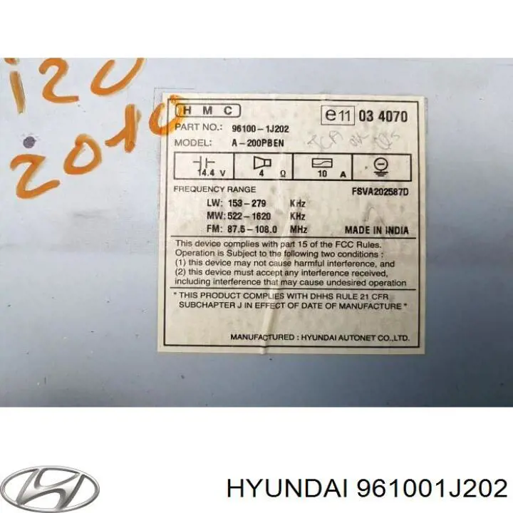 961001J202 Hyundai/Kia 