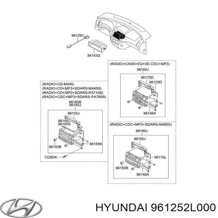  Hyundai/Kia 961252L000 цена, от 12.42 USD
