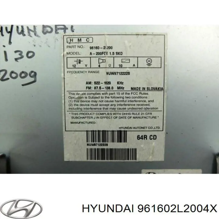  961602L2004X Hyundai/Kia