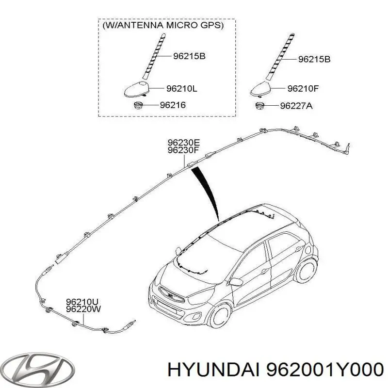 Купить 962001Y000 Hyundai/Kia Антенна