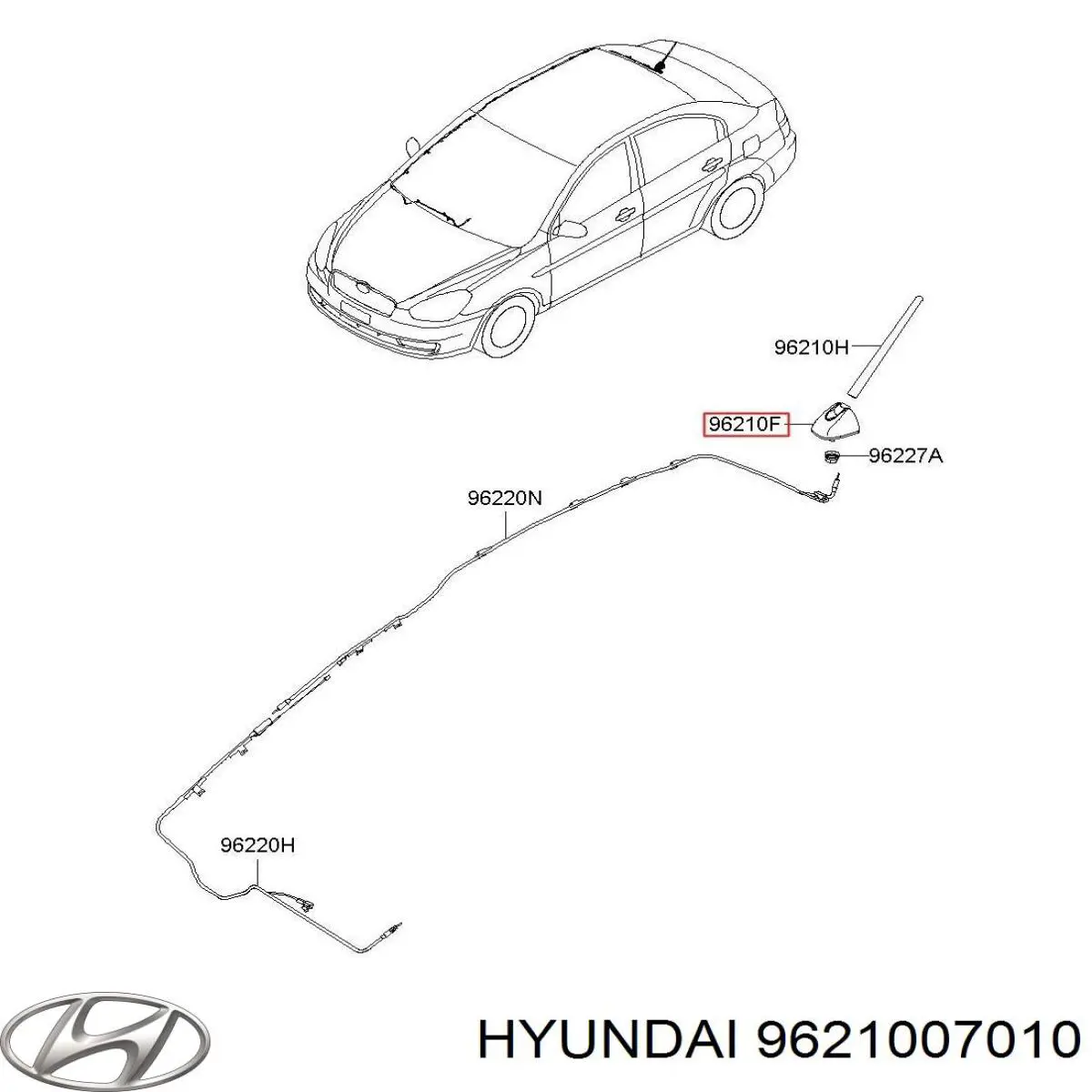 Антенна 9621007010 Hyundai/Kia