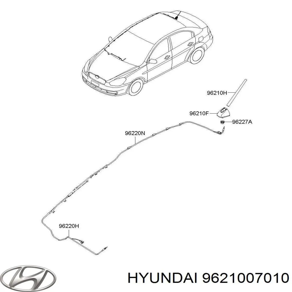Антенна Hyundai/Kia 9621007010 цена, от 31.32 USD