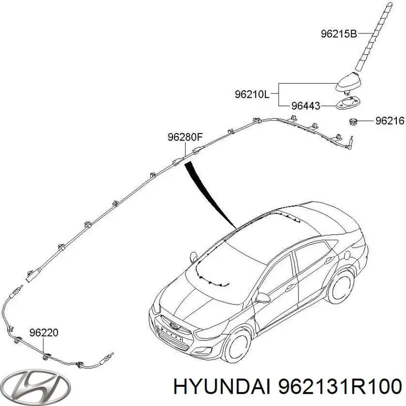 962131R100 Hyundai/Kia Антенна на крышу