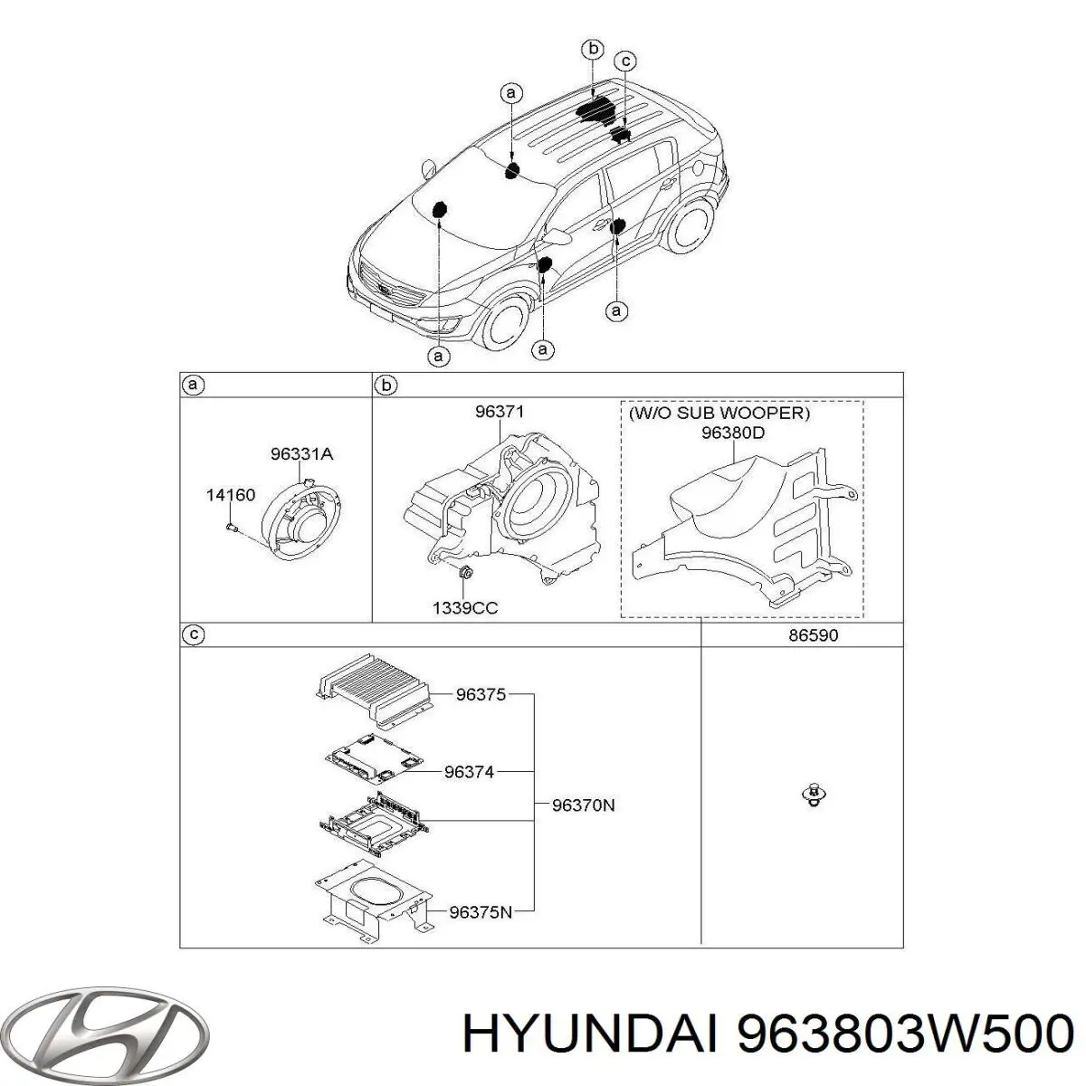  Hyundai/Kia 963803W500 цена, от 2.82 USD