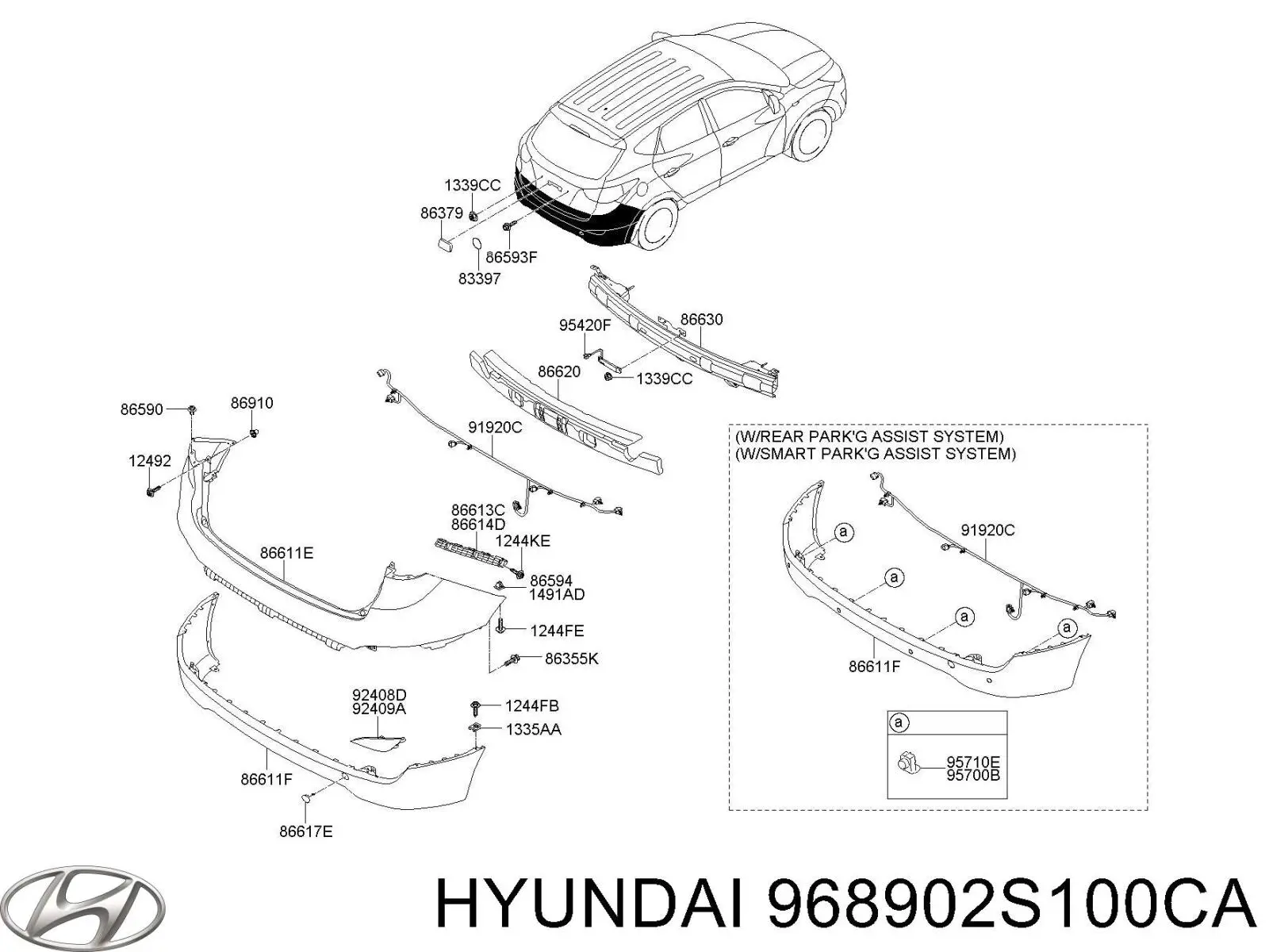968902S100CA Hyundai/Kia sensor dianteiro de sinalização de estacionamento (sensor de estacionamento)