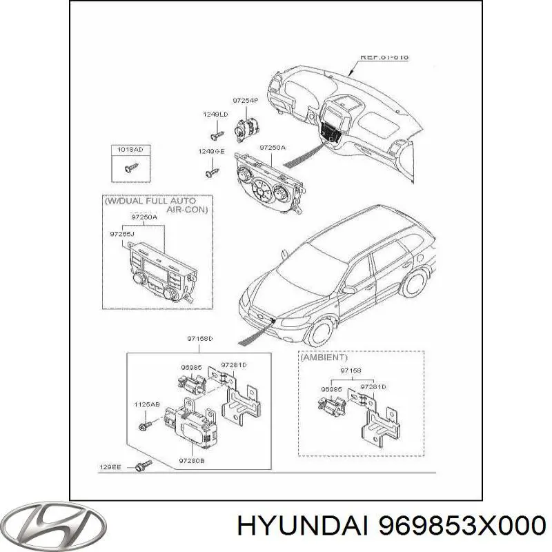 969853X000 HYUNDAI Sensor, temperaura exterior original y equivalente