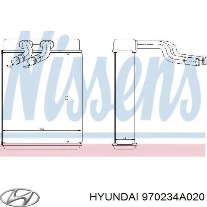 Радиатор печки (отопителя) Hyundai/Kia 970234A020
