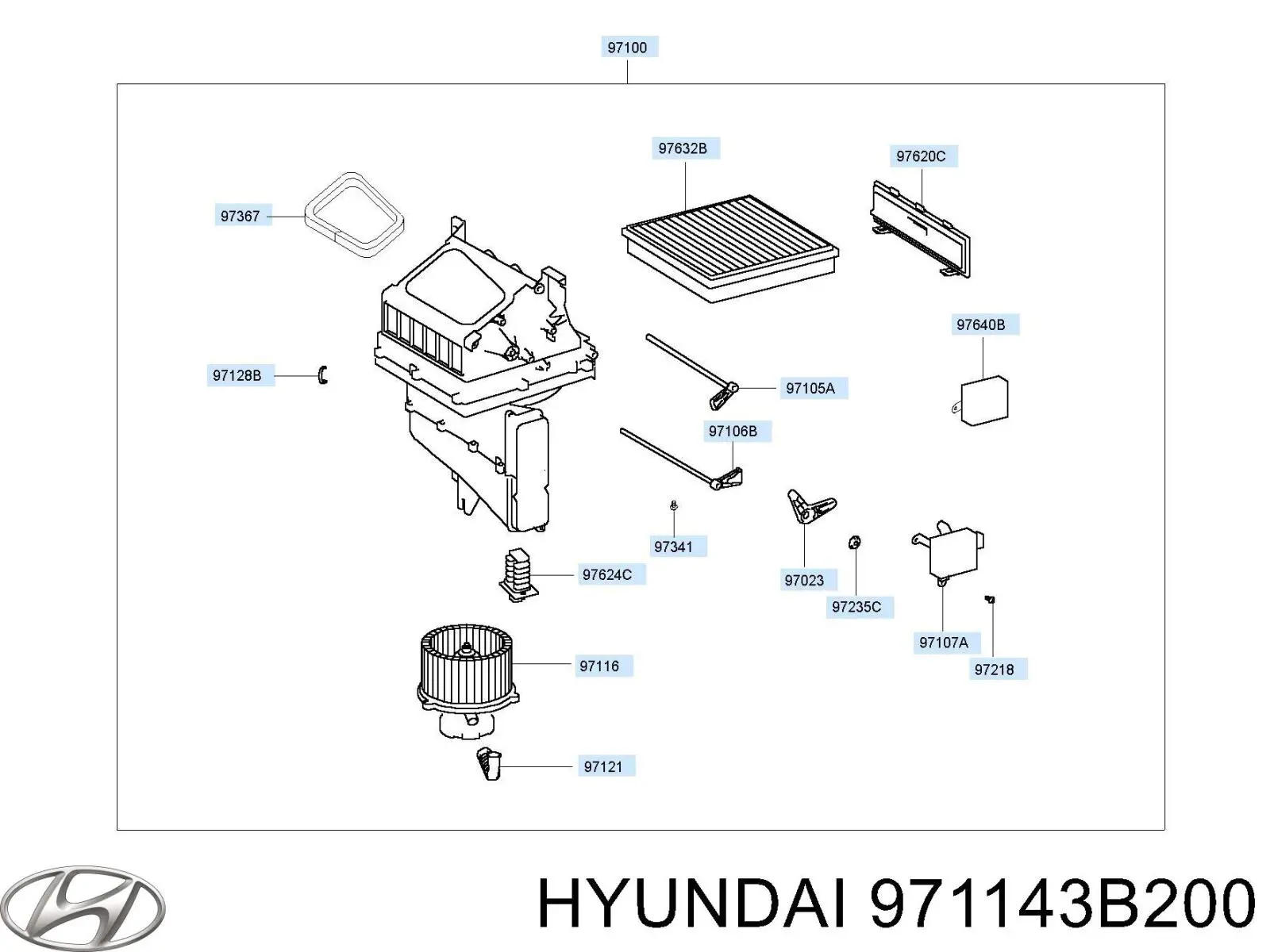 Фильтр салона 971143B200 Hyundai/Kia