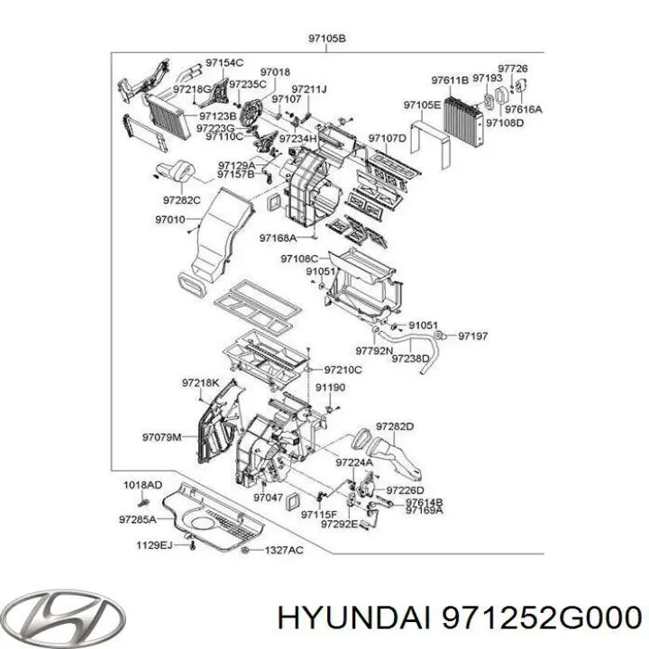 Двигун заслінки печі 971252G000 Hyundai/Kia