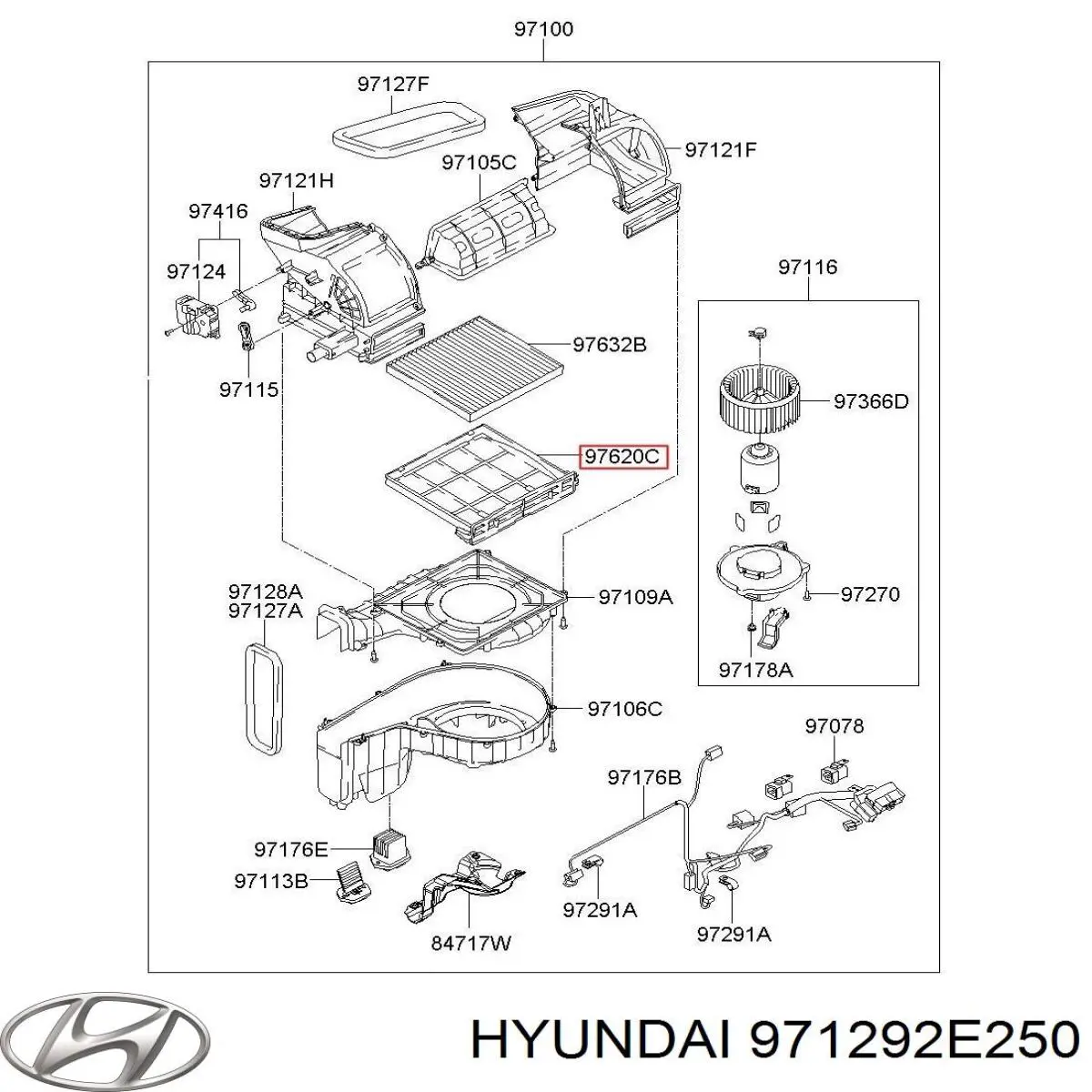 Рамка фильтра салона Hyundai/Kia 971292E250 цена, от 30.91 USD