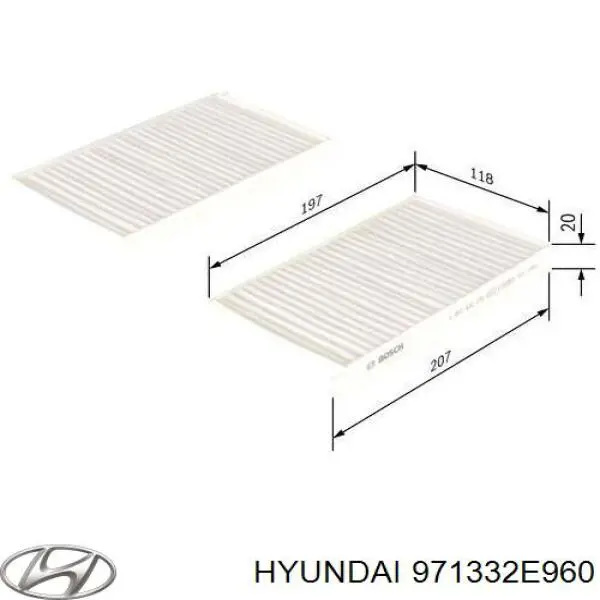 Купить 971332E960 Hyundai/Kia Фильтр салона угольный