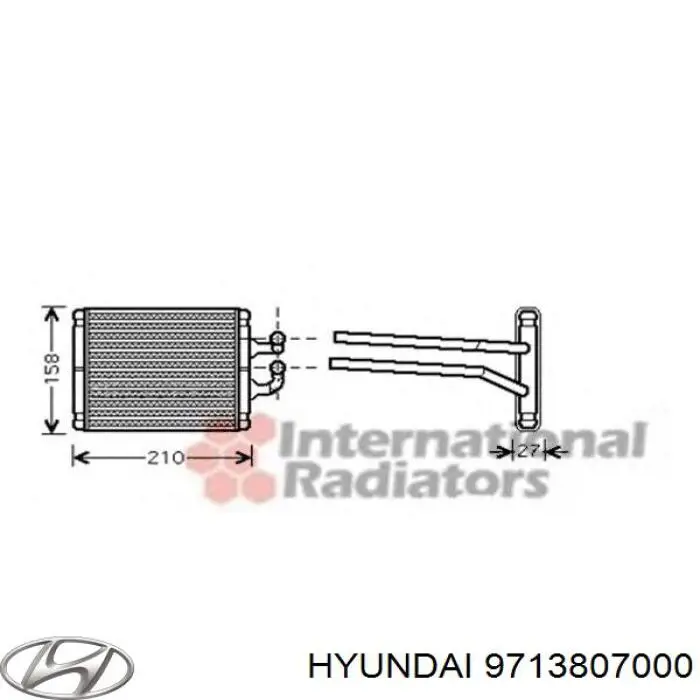 Радиатор печки 9713807000 Hyundai/Kia