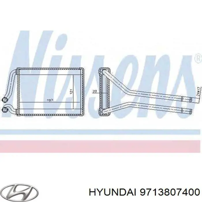 Радиатор печки (отопителя) Hyundai/Kia 9713807400
