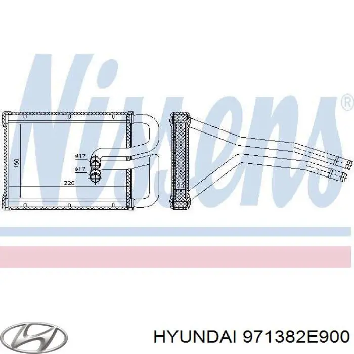 Radiador de forno (de aquecedor) Hyundai/Kia 971382E900