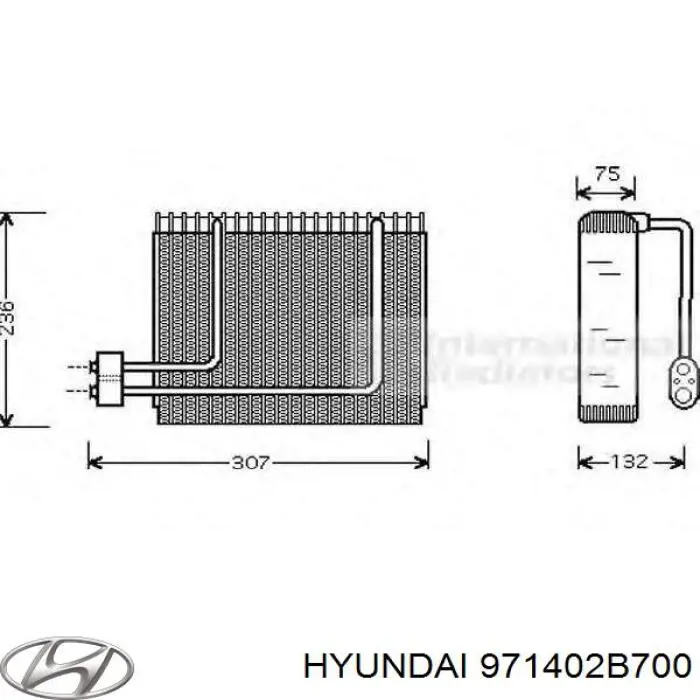 Испаритель кондиционера 971402B700 Hyundai/Kia